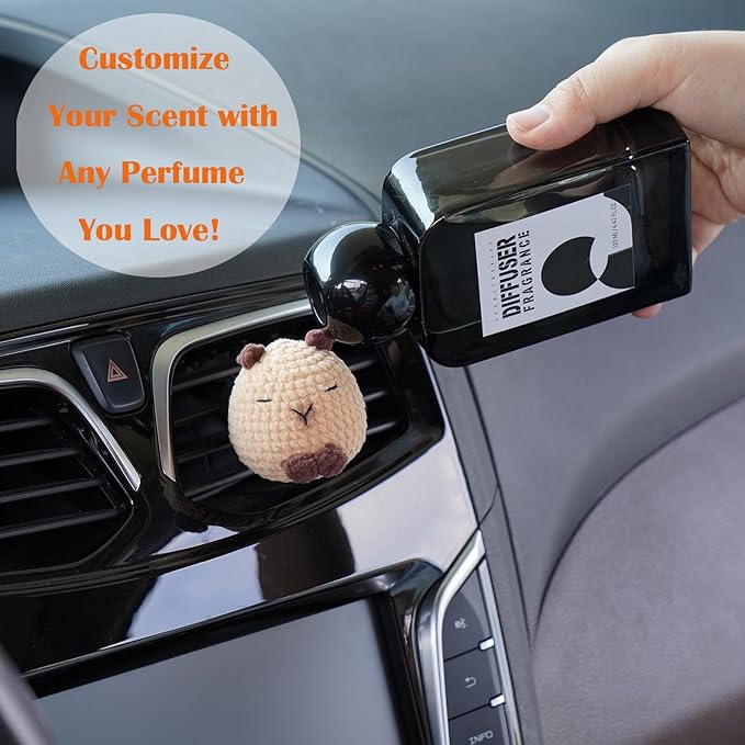 Wonhibo Capybara & Bunny Car Air Freshener Vent Clip, 2 Pack Cute Soft Stuffed Animal Vent Decor Car Accessories for Women