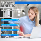 Cooling Gel Seat Cushion, Thickened Big Breathable Honeycomb Design Absorbs Pressure Points Gel Cushion with Anti-Slip Cover Cooling Seat Cushion for Office Chair Home Car Seat Cushion for Wheelchair