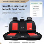 Coverado Leather Rear Seat Covers for Cars, Waterproof Back Seat Cover, Universal Automotive Seat Cushion Protector for Most Cars Trucks SUV (Black & Red Line)