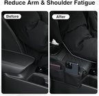 Center Console Cover, Car Armrest Cushion with Cup Holder&Tissue Box, 2 Side Storage Box, Car Armrest Storage Box Interior Accessories (Black)