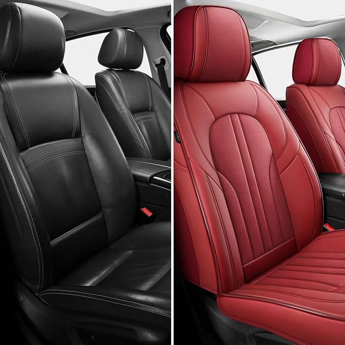 Car Seat Covers,Car Seat Protector Waterproof,Seat Covers Front Set, Car Seat Protectors,Automotive Seat Covers Fit for Most Cars Wine Red