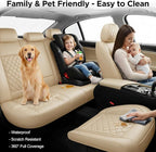 Fit TL Car Seat Covers for Acura TL 2004-2014 - Premium Leather, Waterproof, All-Weather, Airbag Compatible, Anti-Slip, Breathable, Easy Install, Seat Protectors, Full Set, Beige