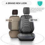 Premium Car Seat Covers Front Seat - Linen Car Seat Cover for SUV, Cars, Most Pickups, Smoke Grey-Grey, Car Seat Protector, Car Seat Covers Front Seats, Car Seat Protector