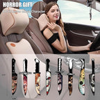 Car Air Fresheners Horror Movie Merchandise Gifts Christmas Tree Decoration 8PCS, Mirror Hanging Knife Ornament Classic Character Indoor Accessory for Men Women Lover Blk Ice Scent