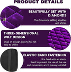 Bling Car Center Console Cover, Soft Fluffy Armrest Seat Box Cushion Pad, Crystal Diamond Arm Rest Protection Mat, Automotive Interior Decoration Accessories for Most Vehicles (Purple)