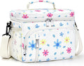 Insulated Lunch Bag for Men & Women, 9L Leakproof Lunch Box Soft Cooler Tote with 5 Pockets, 600D Oxford, EVA Lining, Adjustable Strap for Work, Picnic, Beach&Travel-Corduroy Colored Flowers