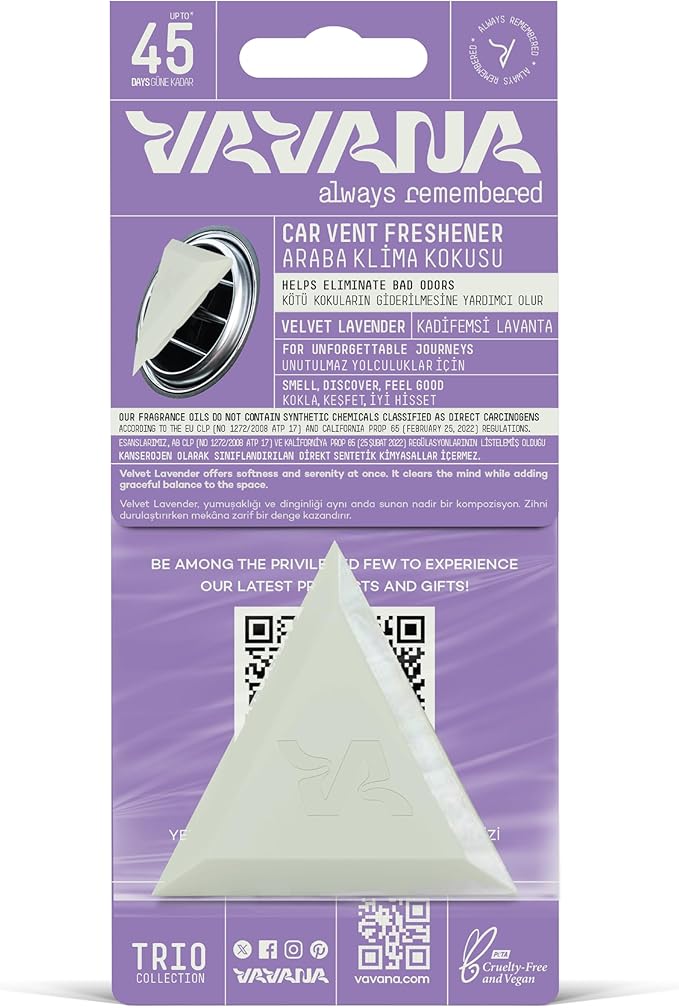 SPIN Car Fragrance Vent Clip – Double Satsuma & Velvet Lavender, Liquid Free Solid Scent, Up to 90 Days (3 Pack)