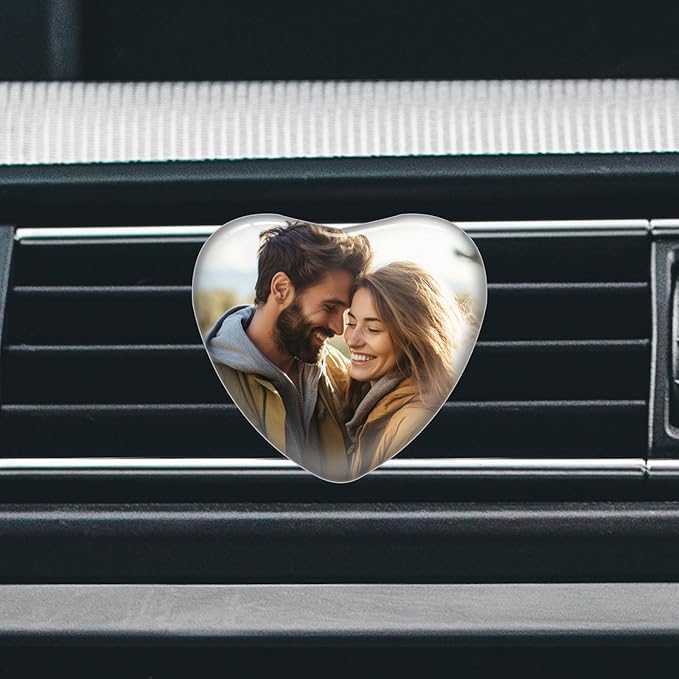 Custom Aromatherapy Vent Clip with Your Photo Text - Personalized Crystal Air Freshener - Custom Discreet Car Air Purifier - Scented Crystal Clips for Interior Decoration