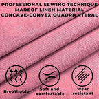 2PCS Linen Car Seat Covers Front Seats,Breathable Cloth Fabric Car Seat Protector - Universal Cloth Seat Covers Fit for Cars, Vans, SUVs, Trucks and for All Seasons - Pink
