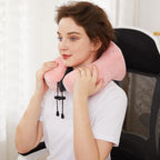 TALLGO Travel Pillow, Best Memory Foam Neck Pillow Head Support Soft Pillow for Sleeping Rest, Airplane Car & Home Use (Pink)