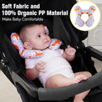 KAKIBLIN Baby Travel Pillow,Baby Neck Pillows for Car Seat,Upgraded Head Pillow,Newborn Head and Neck Support Pillow for Car Seat, Stroller, Pushchair,Travel (Gray Fox)