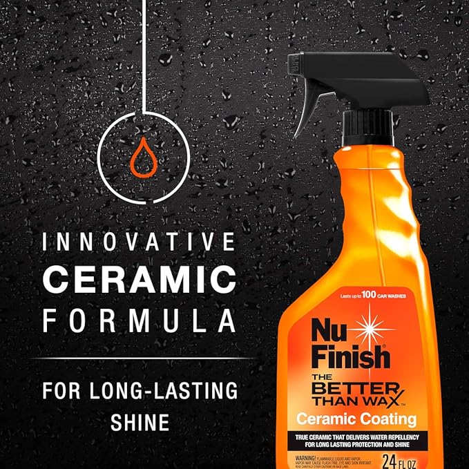 Coat Protector Kit by Nu Finish, 4 Piece Car Protector Set Protects and Restores Car Shine, Includes Ceramic Coating, Rapid Shine, and 2 Microfiber Towels