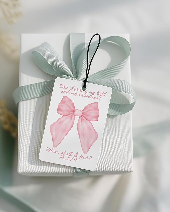 Coquette Pink Christian Car Air Freshener 4 Pcs Coconut Scented, Faith Based Girly Car Accessories Mirror Decor for Women, Religious Floral Hanging Air Freshener for Cars Closet Drawer Books