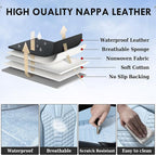 Coverado Seat Covers, Leather Seat Covers for Front Seats, Black and Blue Car Seat Covers, Waterproof Car Seat Protectors, Auto Seat Cushion, Front Driver Seat Cover Universal Fit Most Cars SUV