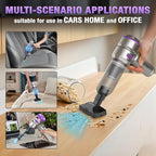 Car Vacuum Portable Cordless 18000PA High Power Mini Vacuum Cleaner Hand Vacuum Cordless Rechargeable, with with Brushless Motor for Car Detailing Keyboard Cleaner Home Cleaning(Purple)
