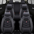 Car Seat Cover 7 Seats for Ford Explorer 2000-2025, Waterproof Durable Compatible Airbag, Premium Leather Seat Protector(7 Seats Luxury,Black White)