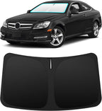INSAUTO Custom Fit Windshield Sun Shade Accessories for Mercedes-Benz C-Class 2008-2014, Foldable Front Window Sunshade, UV & Heat Reflector, Keeps Interior Cool, Includes Storage Bag