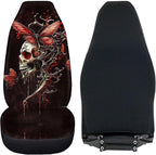 Skull Butterfly Car Seat Covers Comfortable Front Car Seat Covers Elastic Fabrics Cars Interior Automotive Easy Installation Universal Fit Most Cars,SUV, Trucks