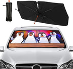 Socira Funny Penguin Car Windshield Sun Shade Umbrella Foldable Sunshade for Front Window Auto Windshield Sunshade Covers Car Accessories Protect from Sun Rays Heat 57'' X 30''