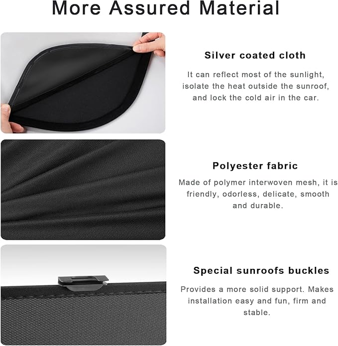 Sunshade Roof Compatible with Audi Q5 2009-2017 SUV, Heat Insulation Sunroof Shade, Foldable Glass Roof Shade with Storage Bag, Black