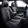 Tomatoman Tacoma Seat Covers Compatible with Toyota Tacoma 2005-2022 2023 2024 2025 2026 Truck Access Crew Double Cab TRD Offroad SR5 V6 Waterproof Faux Leather Car Cushions(Full Set/Black-White)