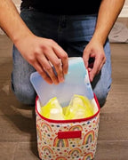 Sarah Wells Cold Gold Breastmilk Cooler Bag with Safety Tested Ice Pack - Insulated Milk Storage for Work, Travel & Daycare - Fits Bottles & Pump Parts - Machine Washable (Rainbows)