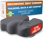5 STARS UNITED Seat Cushion - Memory Foam Chair Cushion for Tailbone Pain Relief - Ergonomic Support for Coccyx, Sciatica & Butt - Office, Desk & Gaming Chair, Car Seat, Wheelchair, Airplane, D Gray