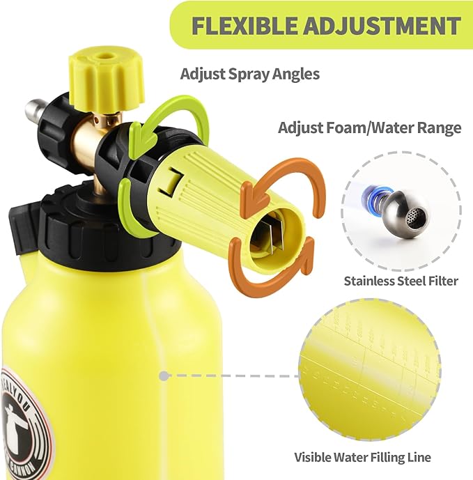 REALYOU Pressure Washer Gun with Foam Cannon, Car Wash Kit, 1/4 Inch Quick Connector, 5 Pressure Washer Nozzle Tips
