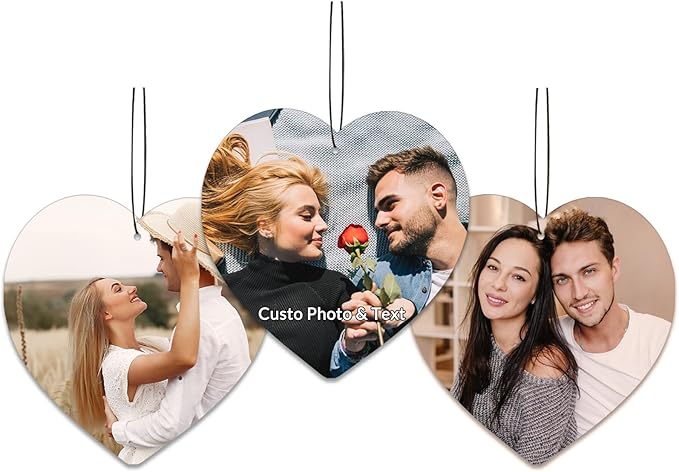 Custom Car Air Freshener with Photo - Double Sided Personalized Face Picture Hanging Ornament, Funny Scented Auto Accessories, Unique Gift for Boyfriend, Husband & Home Decor