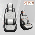 Car Seat Covers Compatible with Toyota Camry 2012-2026 Durable Waterproof Automotive Seat Covers Stretchable, Airbag Compatibility, Premium Nappa Leather(Black White, 2 Pcs Front with Pillow)