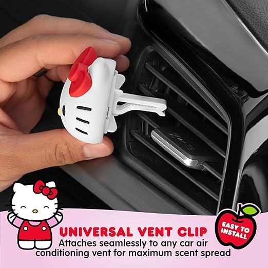 Sanrio Hello Kitty Car Air Freshener for Cars Trucks SUVs, Hello Kitty and Friends Cute Car Accessories for Women Car Decor Hello Kitty Car Accessories, Replaceable Scent Pods - Tropical Fruit Scent