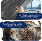 GENANY Lion Family Windshield Sun Shade for Car SUV Truck (55x30 Inches), Sun Shade Windshield, Shades for Front Windows, Protector Blocks UV, Spring Car Decor
