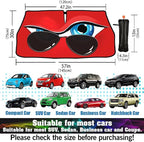 Funny Eye Print Car Sunshade Umbrella Retractable Sun Shade for Car Windshield Umbrella Heat Insulation Protection UV Block Front Window Covers for Auto Sedan SUV Pickup Windshield Sunshades