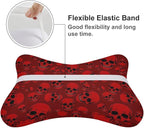 2 Pack Car Neck Pillow Compatible with Red Skulls, Softness Car Headrest Pillow for Driving with Adjustable Strap, Memory Foam Removable Cover, Comfortable Ergonomic Design