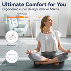 Ergonomic Memory Foam Seat Cushions for Office Chairs –Office Chair Cushion for Coccyx, Tailbone & Pressure Relief –Large Desk Chair Pad for Office, Gaming & Long Sitting,Washable Non-Slip Cover