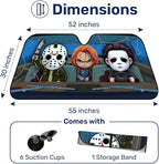 GENANY Horror Windshield Sun Shade for Car SUV Truck (55x30 Inches), Front Window Visor for Windows, Protector Blocks UV