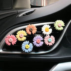 2 Pieces Daisy Flower Air Vent Clip Cute Car Air Freshener Clip Boho Car Air Outlet Decorations Charm Car Inter Decor Accessories for Girls Women