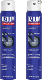 Ozium 3.5 Oz. Air Sanitizer & Odor Eliminator for Homes, Cars, Offices and More, Carbon Black Scent, 2 Pack