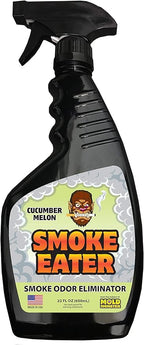 Smoke Eater Odor Eliminator Spray, Cucumber Melon, 22 oz — Breaks Down Smoke Odor at the Molecular Level — Works on Fabric, Cars, Furniture — Made in USA