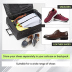 2 Pcs Smell Proof Cleat Bag for Sports, 4 Layer Odor Absorbing Soccer Football Baseball Golf Shoe Bag, Waterproof Mud Resistant Shoe Storage Pouch Fits up to Size 14 (Black,White)