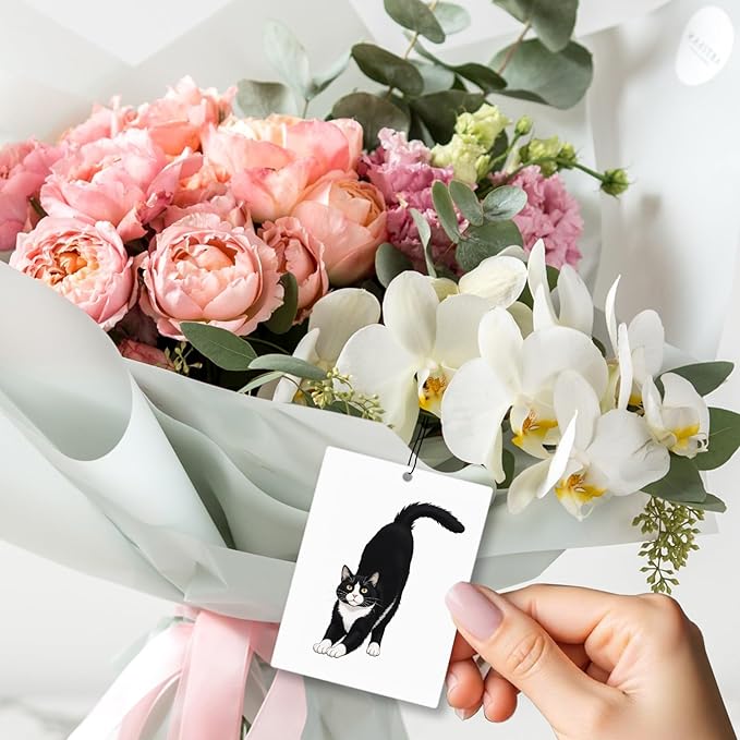 Funny Tuxedo Cat Car Air Freshener 4 Pcs, Black and White Cat Hanging Scents Air Freshener for Women Girls Gifts, Cute Kitty Kitten Scented Car Accessories Decor for Room Closet Drawer