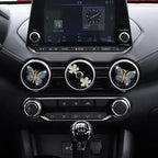 4 Pcs Blue Bling Butterfly Air Vent Clips, Crystal Daisy Car Air Fresheners Vent Clips Car Diffuser Vent Clip Rhinestone Diamond Flower Decoration Car Decor Bling Accessories for Women