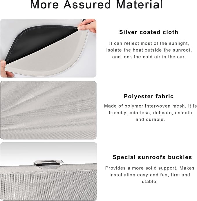 Sunshade Roof Compatible with Tiguan 2010-2017 SUV, Foldable Glass Roof Sun Shade, UV Protection Heat Insulation Sunroof Shade with Storage Bag