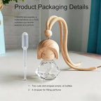 2 Pack Car Air Freshener Diffuser Hanging, Refillable Essential Oil Bottle with Wooden Cap, Long Lasting Car Scent for Women Men, Cute Car Fresheners - Car Accessories-A5
