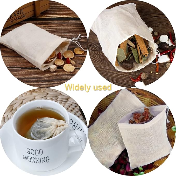 Limko Cotton Bags Muslin Bags Sachet Bag for Home Supplies (4x6 Inch 10 Pack)