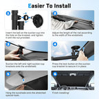 KUST Upgraded 2 Pack Retractable Automotive Sunshade Car Window Sunshades, Adjustable Auto Thickened Sunshade, Car Accessories for All Season, Black and Silver, Blocks UV Rays