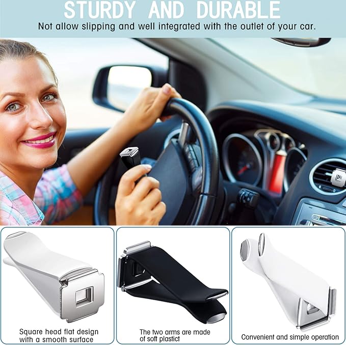 40 Pieces Square Head Car Air Vent Clips 12.66 mm Auto Air Conditioner Outlet Clips Air Freshener Clips for Car Air Vent Decoration (White, Black)
