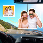HJX Custom Air Fresheners with Picture, Double-Sided Air Freshener for Car Customized Photo Text, Personalized Meaningful Gifts for Boyfriend (White Style)
