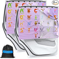 Car Window Shades with 8 Magnets-26.8"x19.7" Car Rear/Side Window Sunshade for Baby Semi-Transparent 2-in-1 Universal Auto Sun Shade for Kid & Pet Protection (2 Pack) Animal Alphabet Education