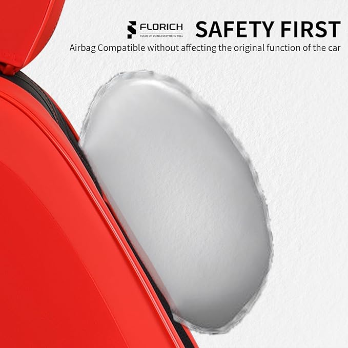 FLORICH Car Seat Covers Front Seats and Back Faux Leather Seat Cover Waterproof Seat Covers Car Seat Cushion 5 Seats Car Seat Protector Universal Fit for Most Cars SUV Trucks, Black&Red